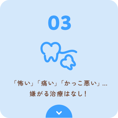 「怖い」「痛い」「かっこ悪い」…嫌がる治療はなし！